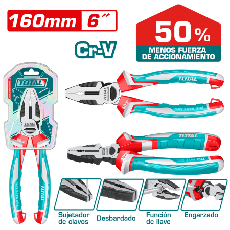 ALICATE DE FUERZA COMBINACIÓN 6"/160MM CR.V MEJ:50% INDUSTRIAL