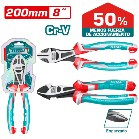 ALICATE DE FUERZA CORTE DIAGONAL HD 8''/200MM CR.V MEJ:50% INDUSTRIAL