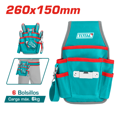 PORTA HERRAMIENTAS 6 BOLSILLOS 6KG 260X150MM 1680D POLIESTER