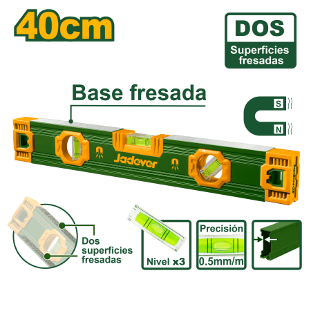 NIVEL BURBUJA 40CM B:3 AL 1.5MM PRES:0.5MM MAGNETICO