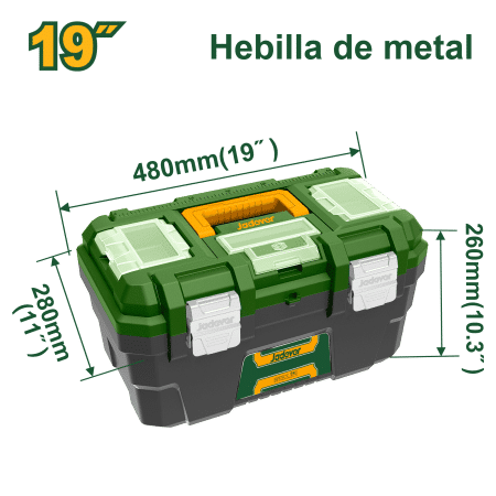 CAJA HERRAMIENTAS 19" PP 480X280X260MM HEB.MET