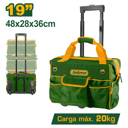 MALETIN DE HERRAMINETAS 19" 600D MAX:20KG C/RUEDAS 48X28X36CM
