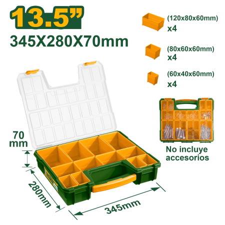CAJA ORGANIZADOR PP 13.5 APILABLE 345X280X70MM