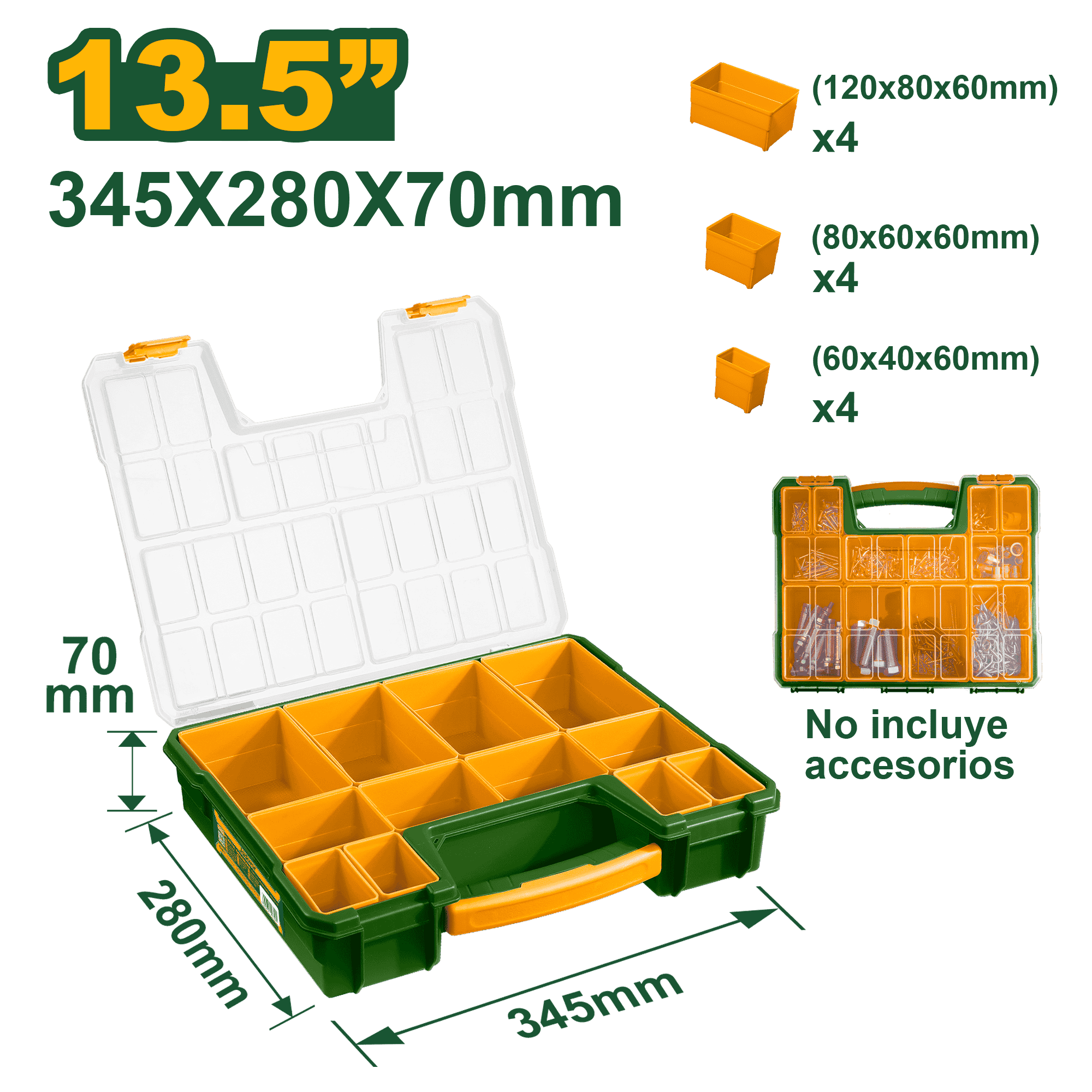 CAJA ORGANIZADOR PP 13.5 APILABLE 345X280X70MM