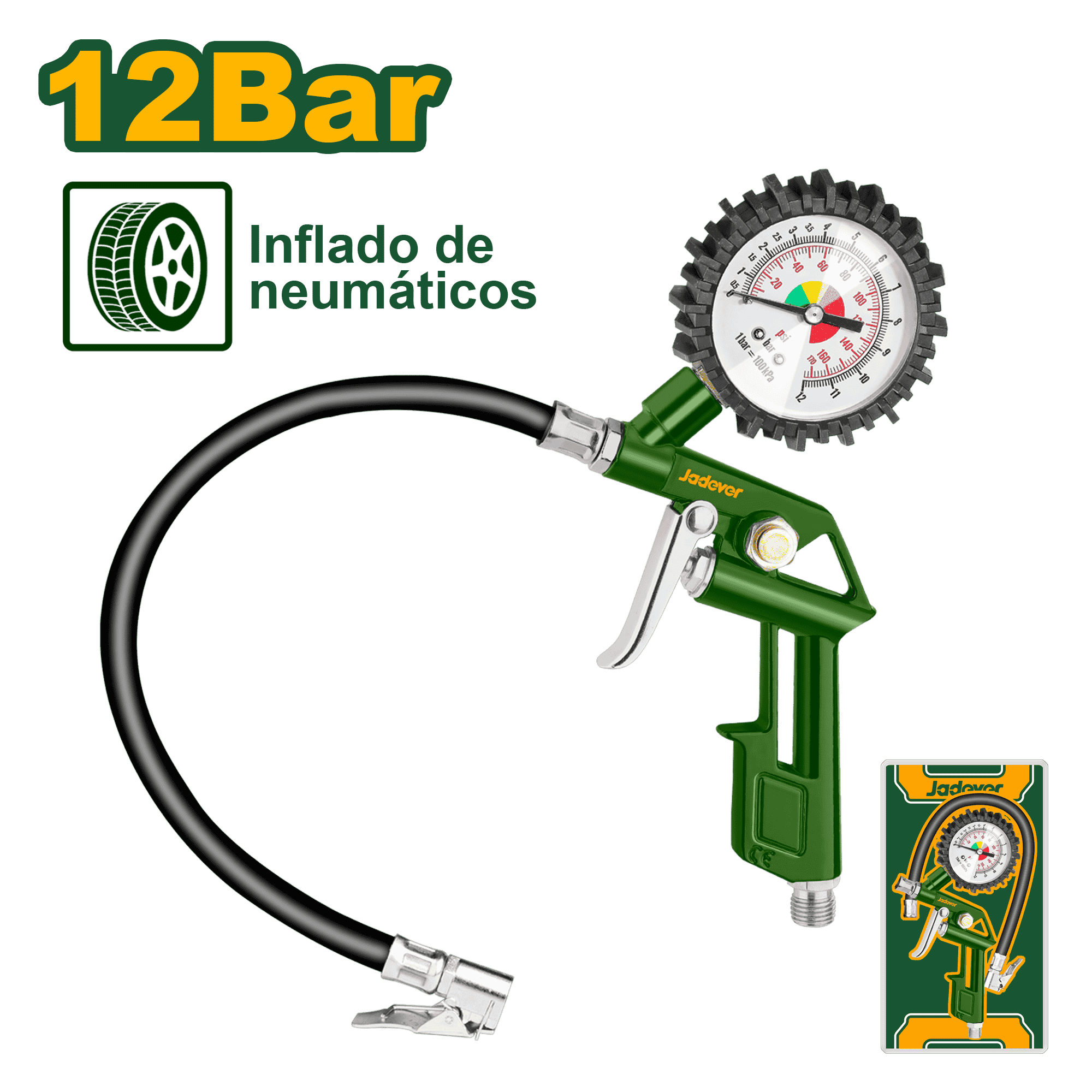 PISTOLA INFLADORA DE LLANTA MAX:12BAR