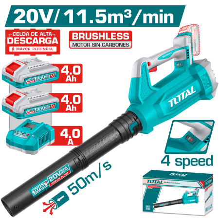 SOPLADORA 20V BL 11.5M3/MIN MAX:50M/S 14000-20000RPM 2X4.0AH(TL)
