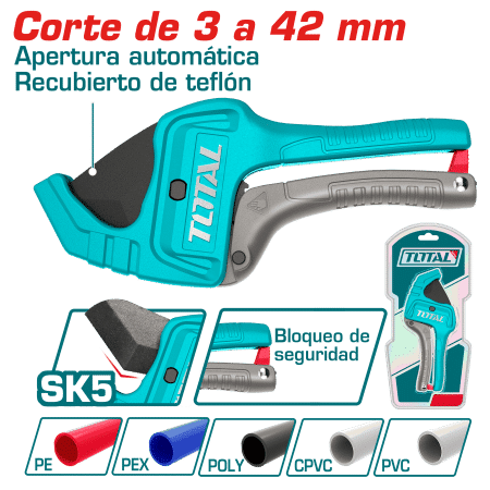 CORTADOR DE TUBOS PVC 3-42MM HOJA SK5 AUTO APERTURA