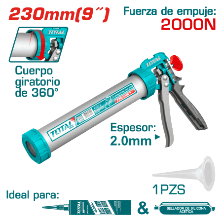 PISTOLA CALAFATEO 230MM(9'') D:51MM ROT:360 AL 2000N INDUSTRIAL